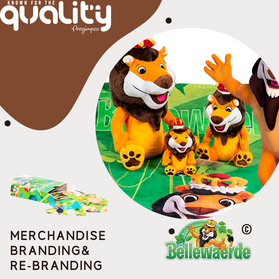 Progimpex, Merchandise, Bellewaerde, Plush Toys, Towel, Puzzle, PVC Ball, Basket Ball, Backpack, Snow Globe