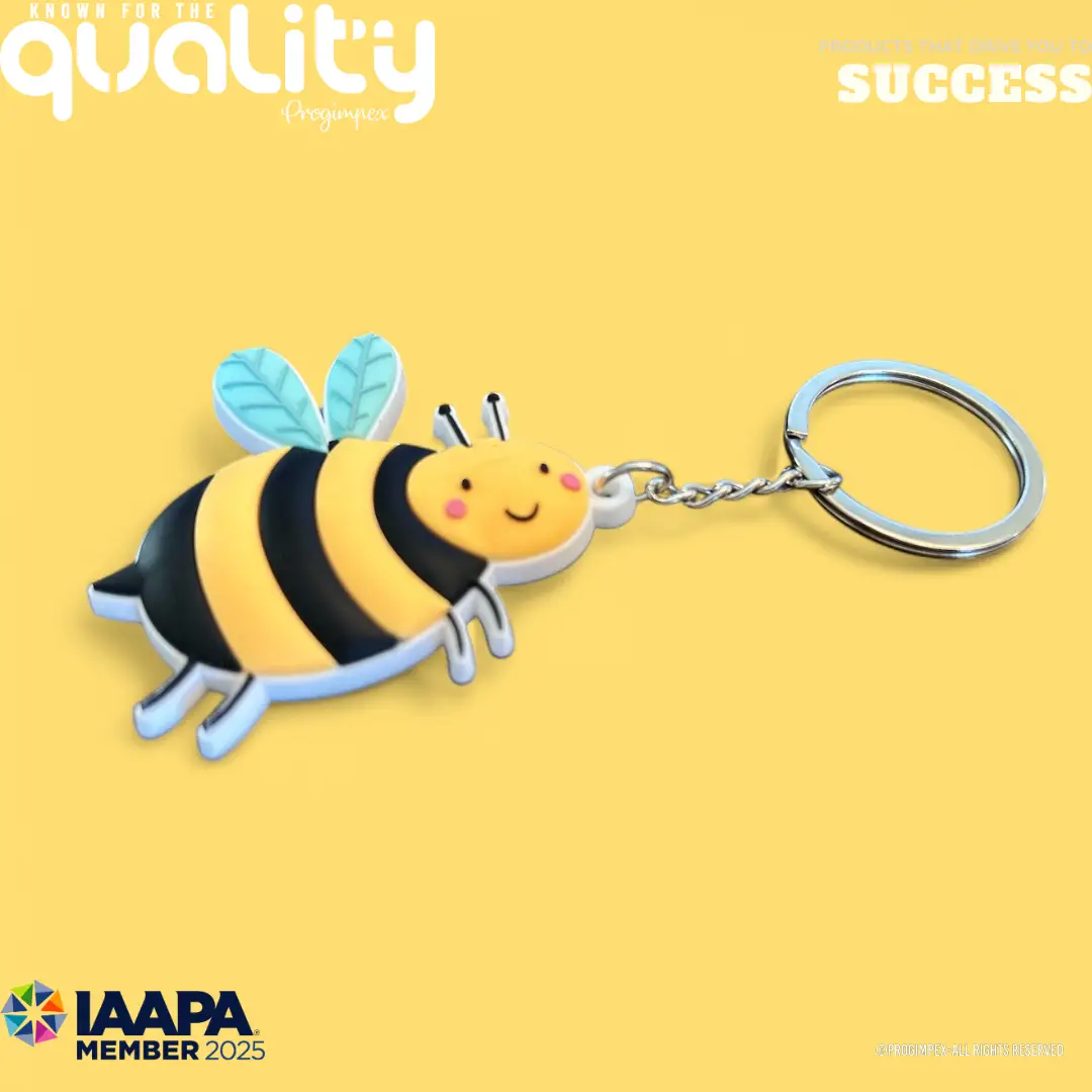 Custom soft PVC keychain with character head – 2D front design